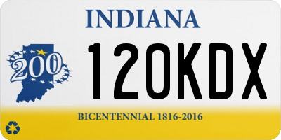 IN license plate 120KDX