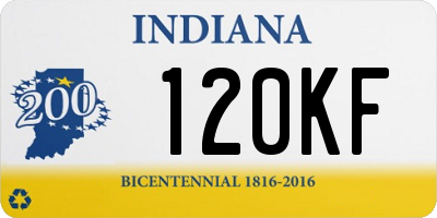 IN license plate 120KF