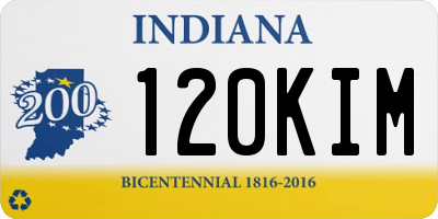 IN license plate 120KIM