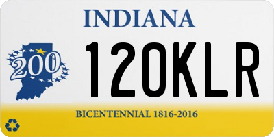 IN license plate 120KLR