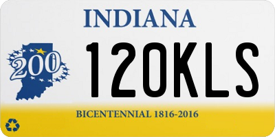 IN license plate 120KLS