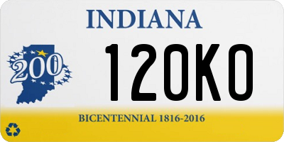 IN license plate 120KO