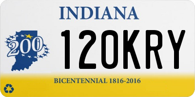 IN license plate 120KRY
