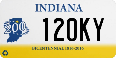 IN license plate 120KY