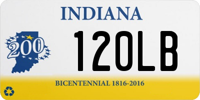 IN license plate 120LB