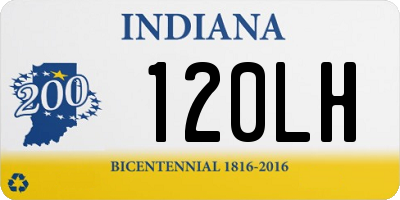 IN license plate 120LH