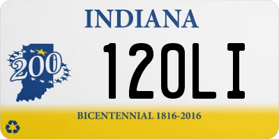 IN license plate 120LI