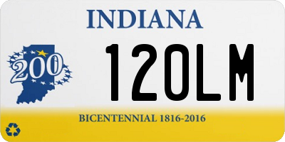 IN license plate 120LM