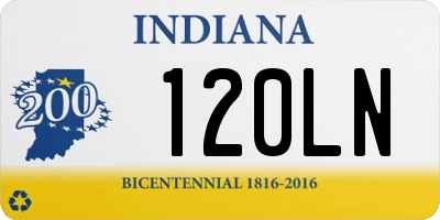 IN license plate 120LN