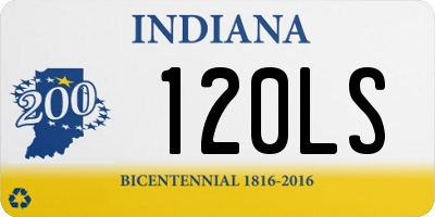 IN license plate 120LS