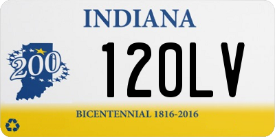 IN license plate 120LV