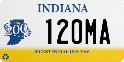 IN license plate 120MA