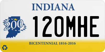 IN license plate 120MHE
