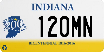 IN license plate 120MN