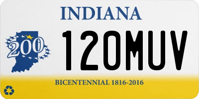 IN license plate 120MUV