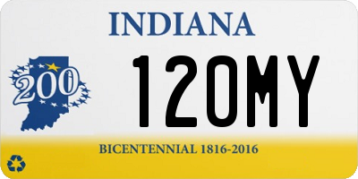 IN license plate 120MY