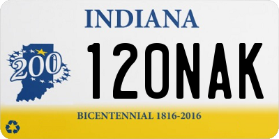 IN license plate 120NAK