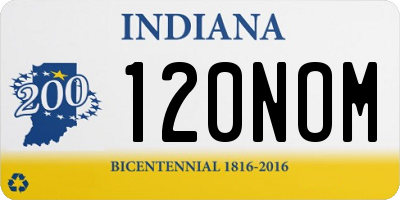 IN license plate 120NOM