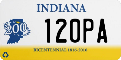 IN license plate 120PA