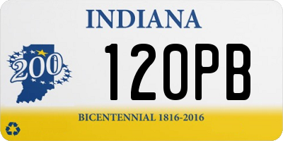 IN license plate 120PB