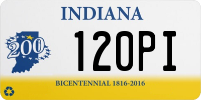 IN license plate 120PI