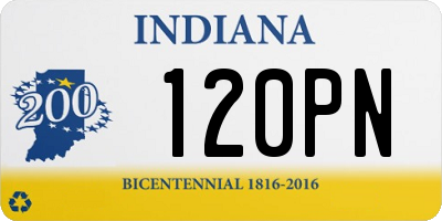 IN license plate 120PN