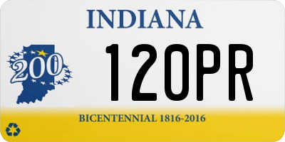 IN license plate 120PR