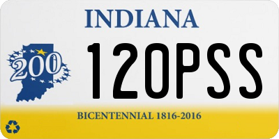 IN license plate 120PSS