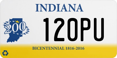 IN license plate 120PU