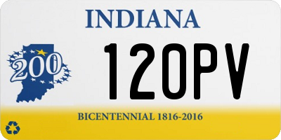 IN license plate 120PV