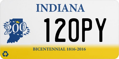 IN license plate 120PY