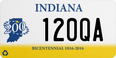 IN license plate 120QA