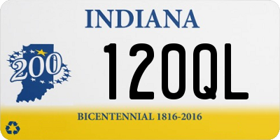 IN license plate 120QL