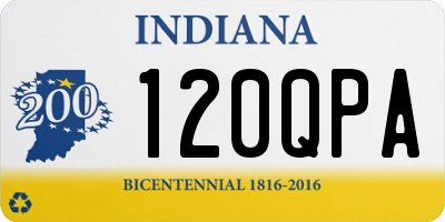 IN license plate 120QPA