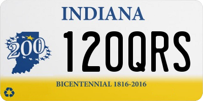 IN license plate 120QRS