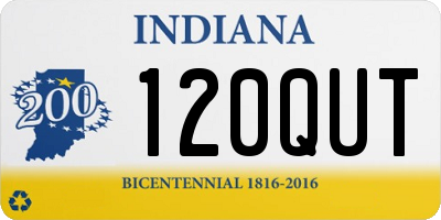 IN license plate 120QUT
