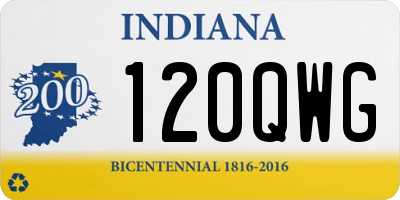 IN license plate 120QWG