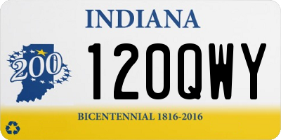 IN license plate 120QWY