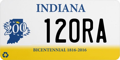 IN license plate 120RA