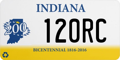 IN license plate 120RC