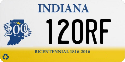 IN license plate 120RF