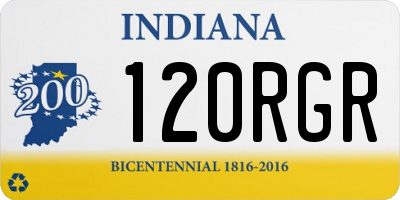 IN license plate 120RGR