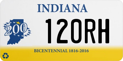 IN license plate 120RH