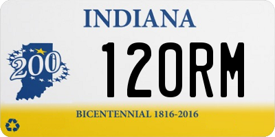 IN license plate 120RM