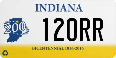 IN license plate 120RR