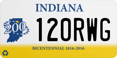 IN license plate 120RWG