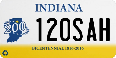 IN license plate 120SAH
