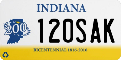 IN license plate 120SAK