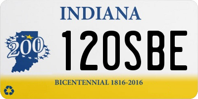 IN license plate 120SBE