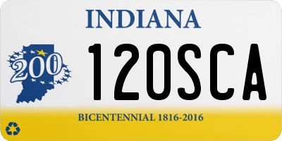IN license plate 120SCA